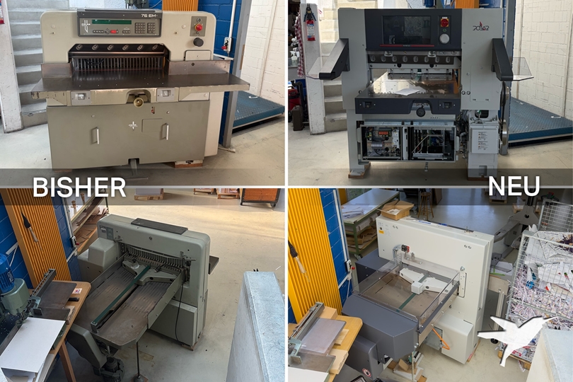 Unsere neue Schneidmaschine bereit zum Einsatz